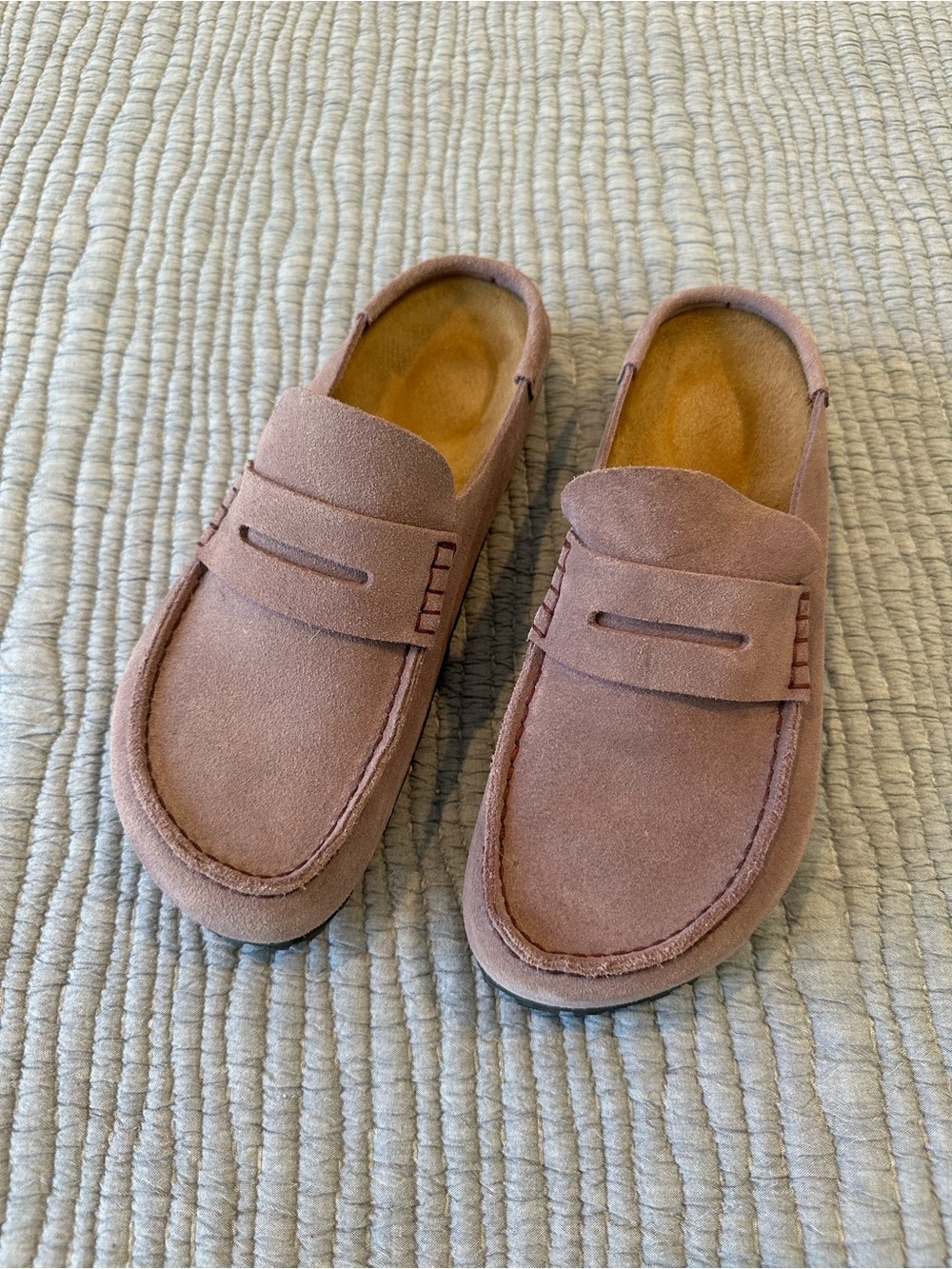 Birkenstock Women's Suede Penny Loafer Mules in Dusty Rose size 39 - Picture 10 of 16
